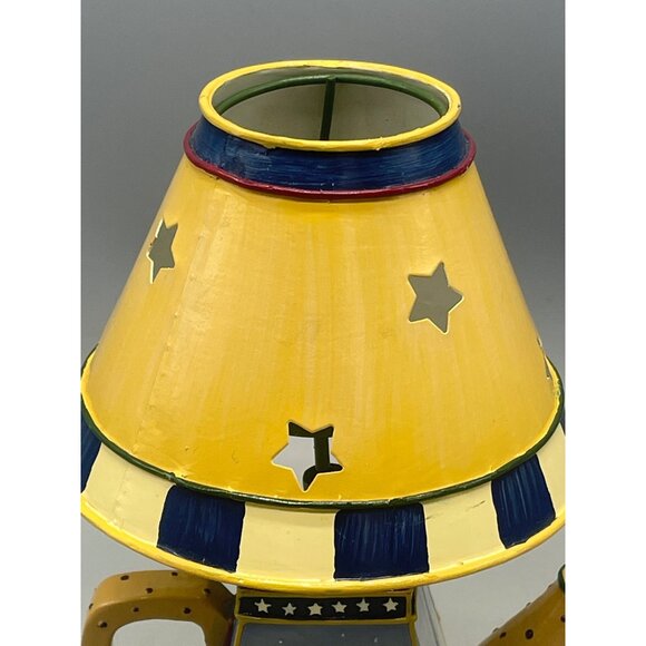 Christmas holiday teapot tealight candle holder snowman stars movable shade READ - Picture 6 of 12